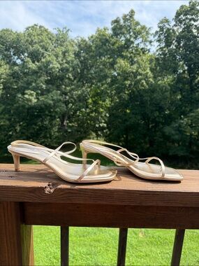 Abound Metallic Gold Strappy Kitten Heel Sandals